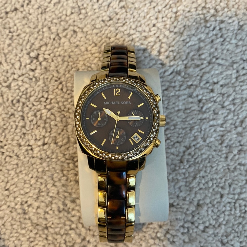 Gold and Tortoiseshell Michael Kors Watch